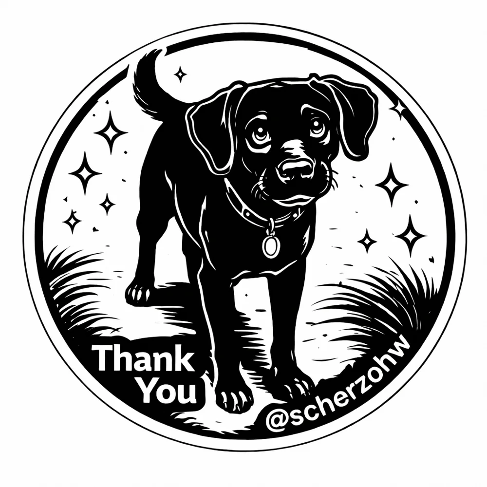 @scherzohw Custom Dog Stickers-Black Dog Sticker